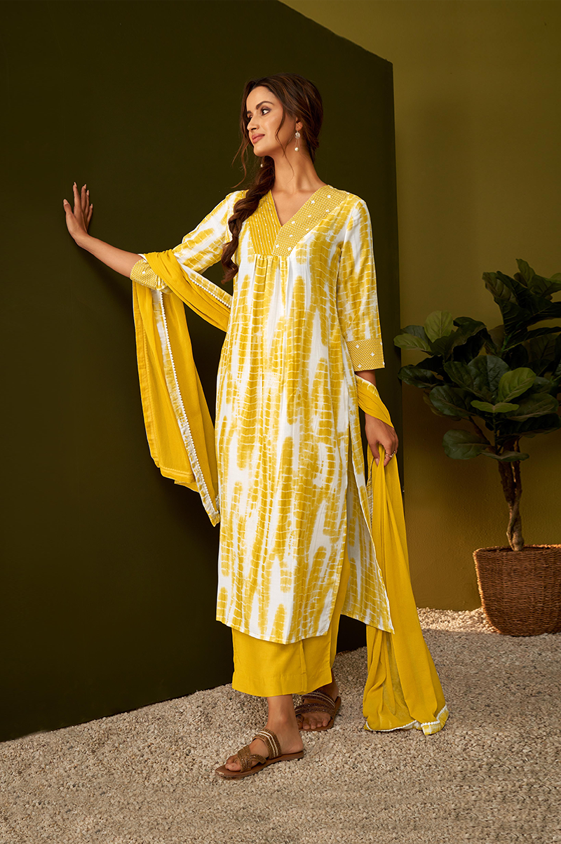 mustard-yellow-tie-and-dye-embroidered-kurta-set-with-dupatta