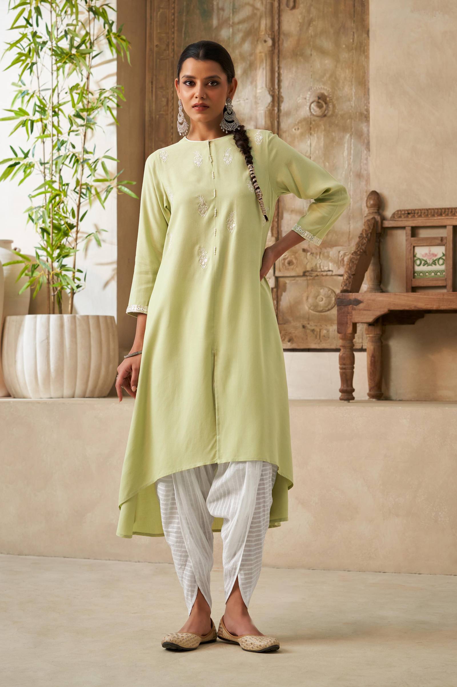 light-green-thread-and-sequin-work-straight-kurta-and-dhoti-set