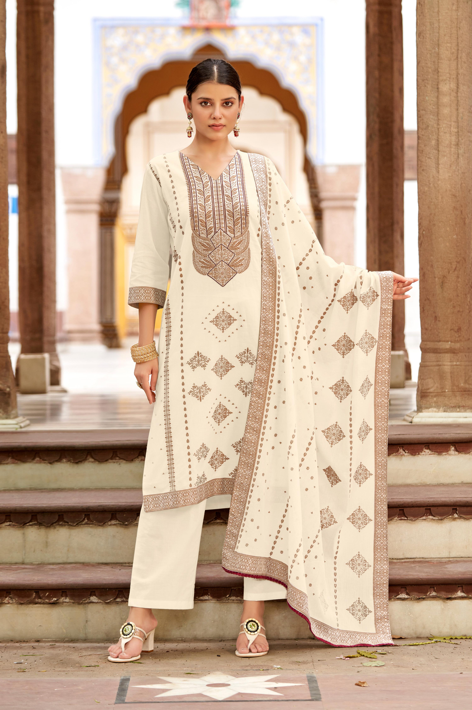 white-pure-cotton-jacquard-straight-kurta-set-with-dupatta