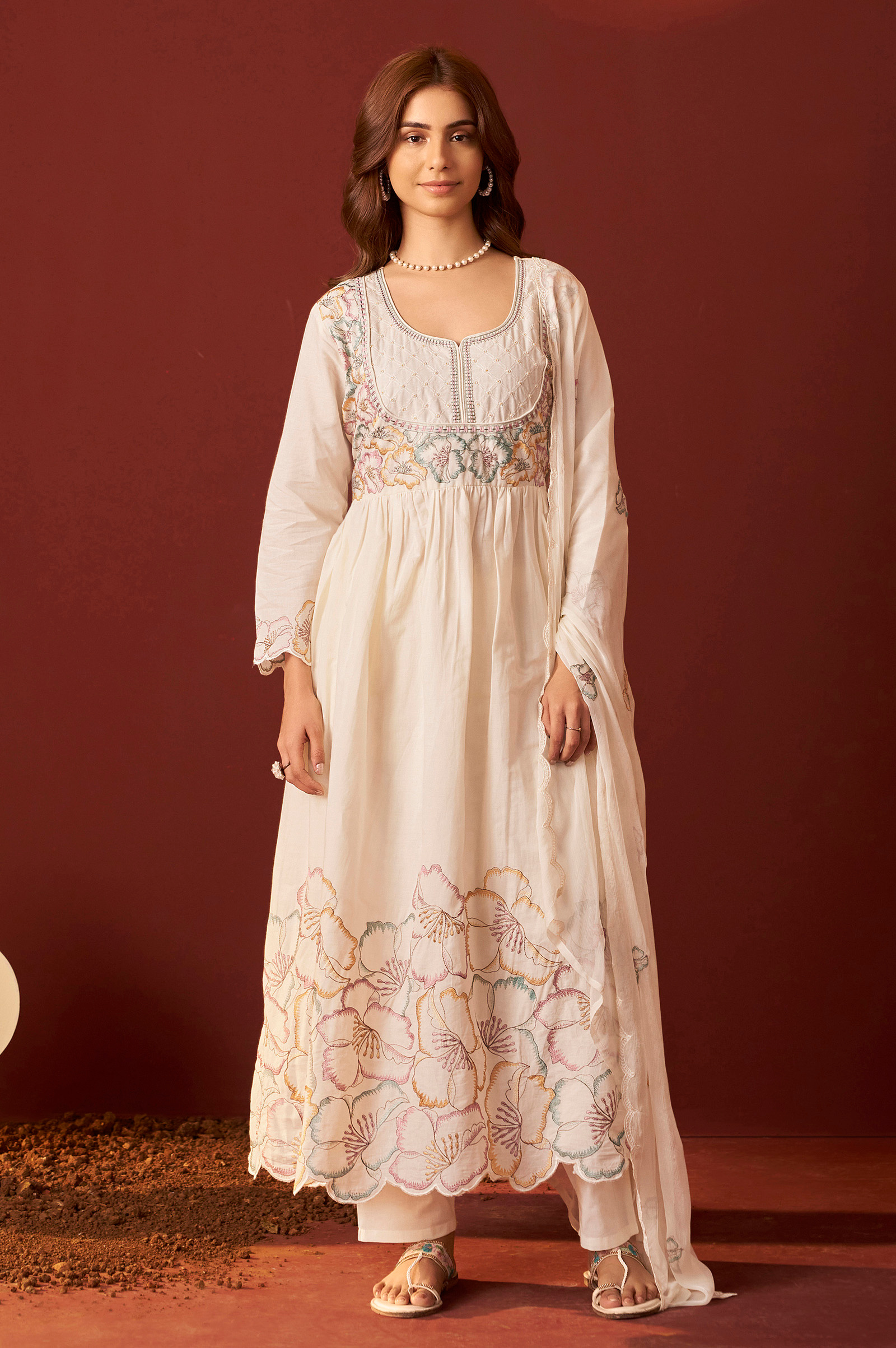 off-white-pure-cotton-embroidered-anarkali-kurta-set-with-dupatta-for-women