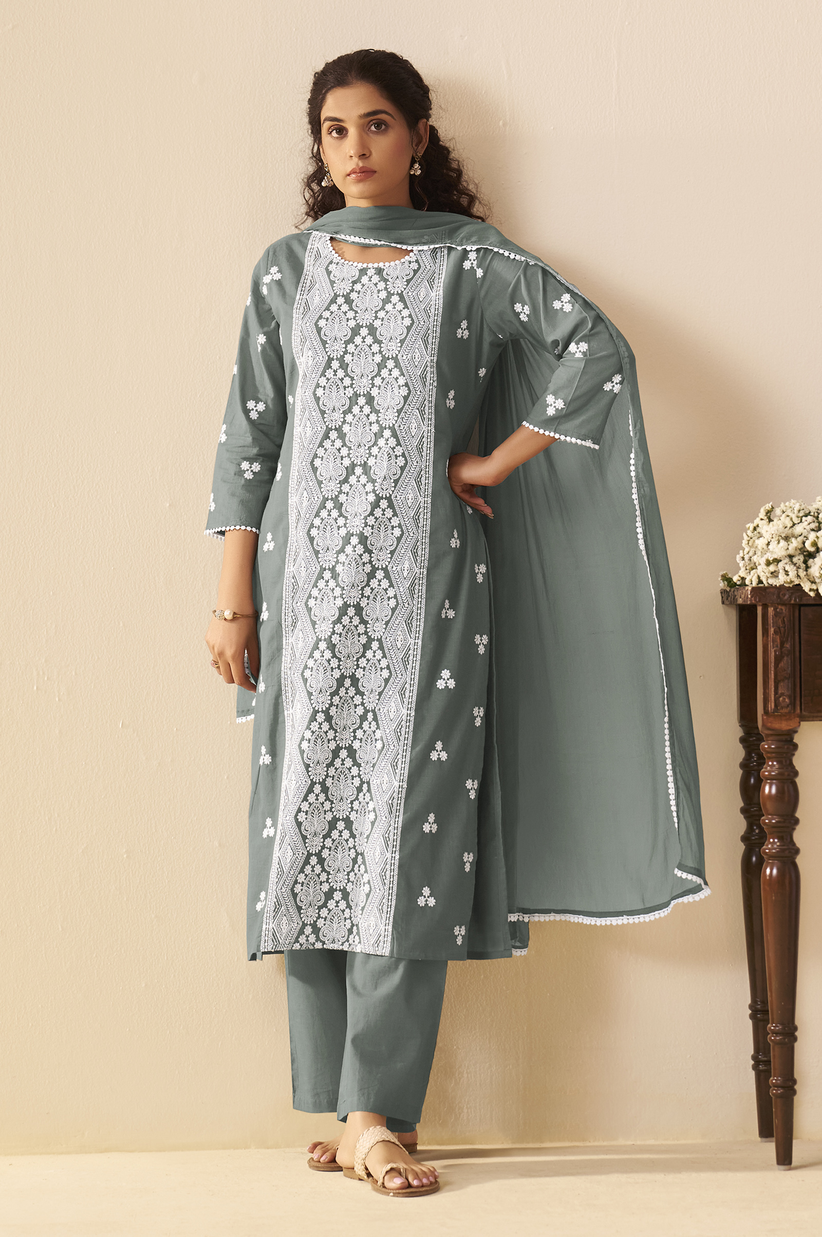 grey-pure-cotton-schiffli-embroidered-straight-kurta-set-with-cotton-pants-inner-najmin-chiffon-dupatta