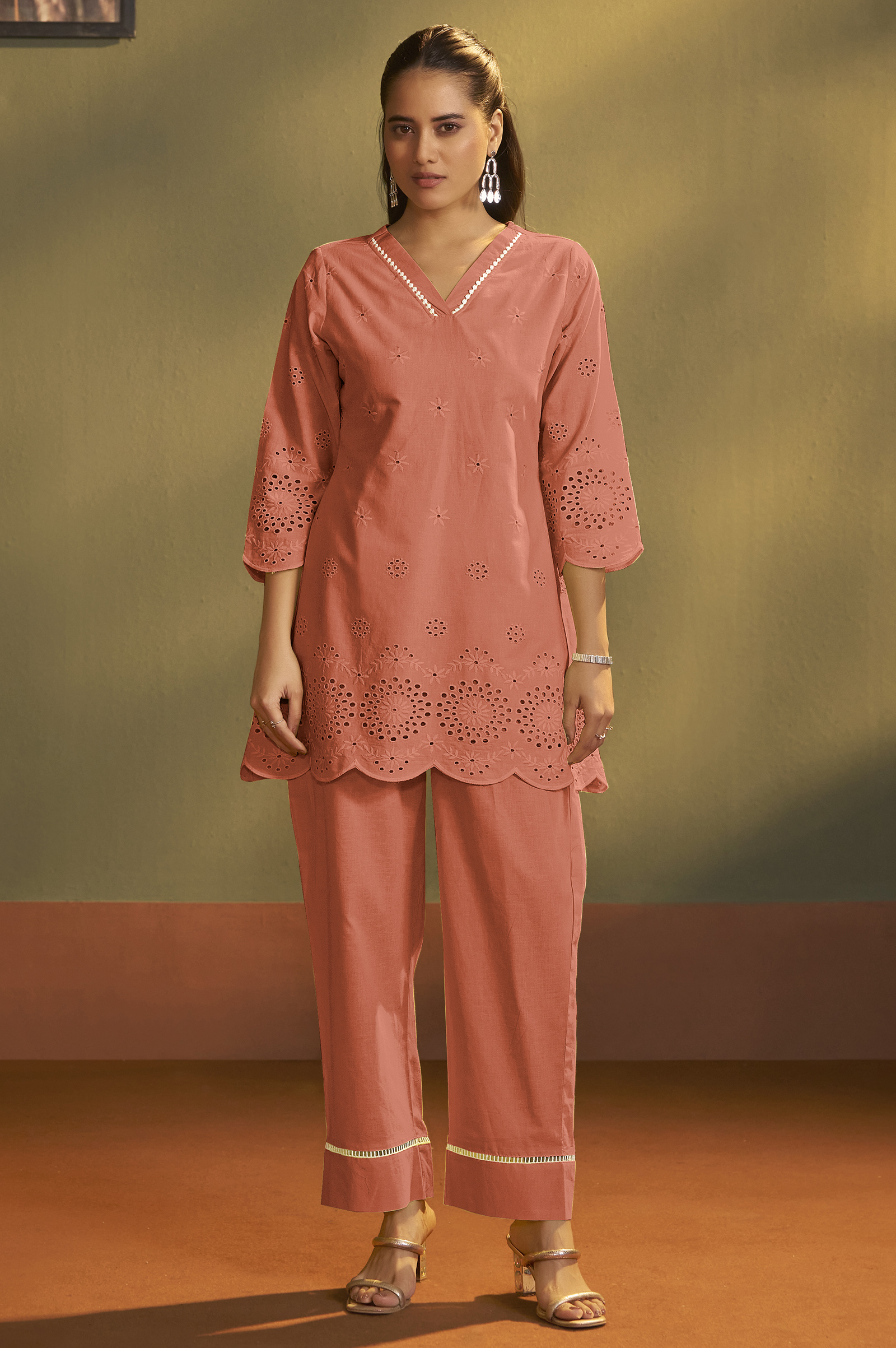 womens-pure-cotton-rust-schiffli-co-ord-set