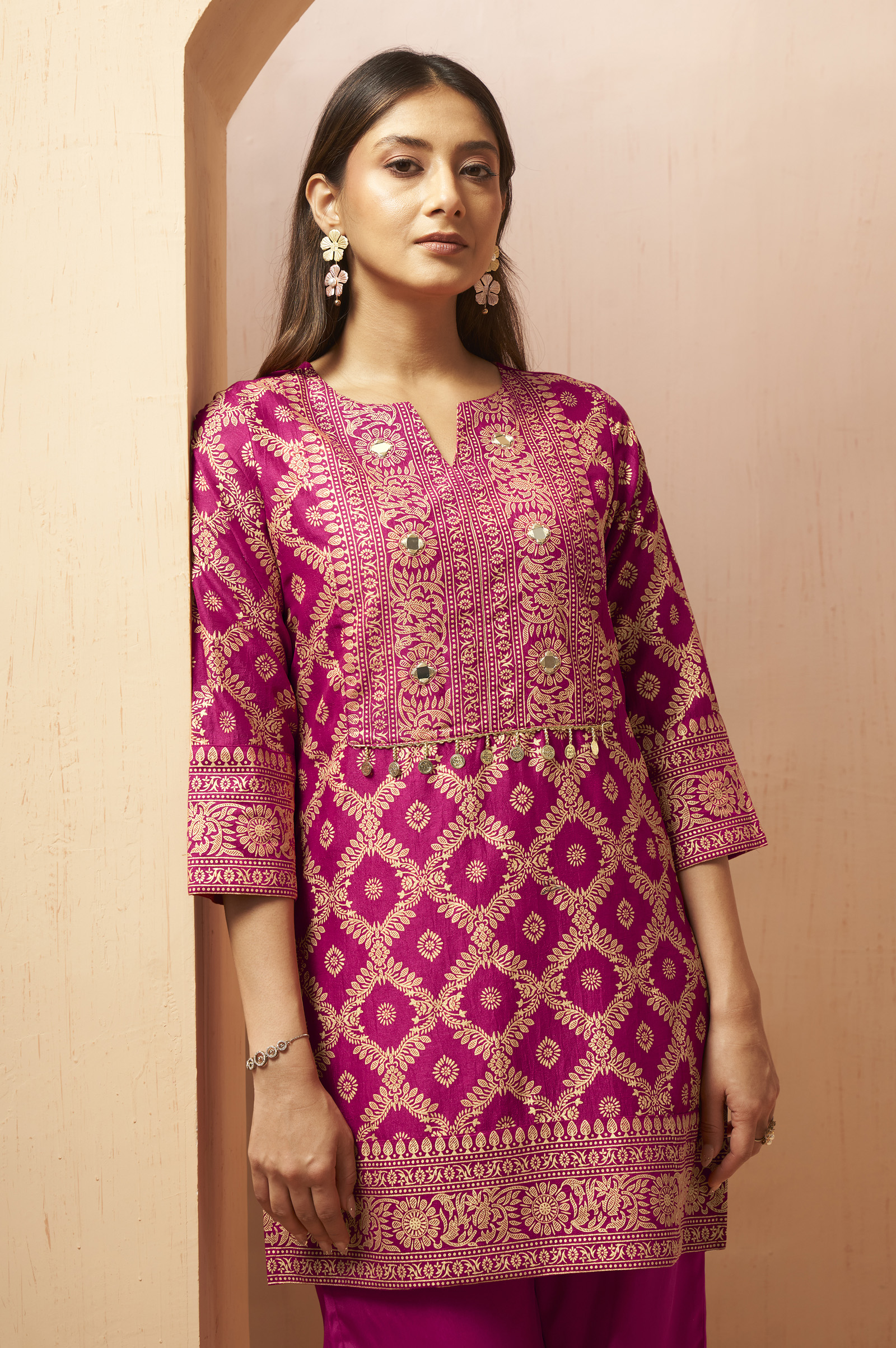 womens-pink-jacquard-vichitra-silk-co-ord-set