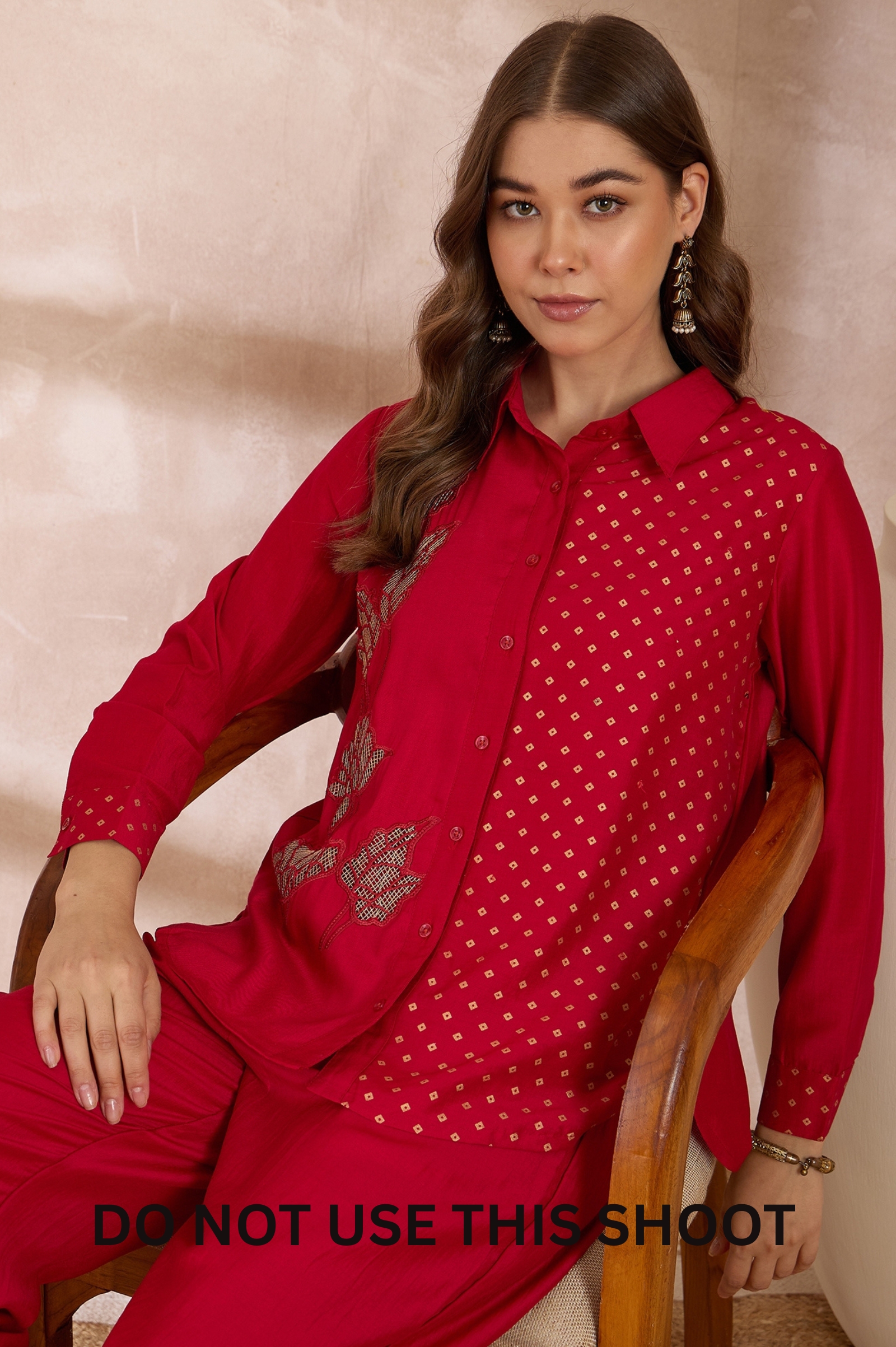 red-chinnon-embroidered-foil-work-shirt-pant-co-ord-set