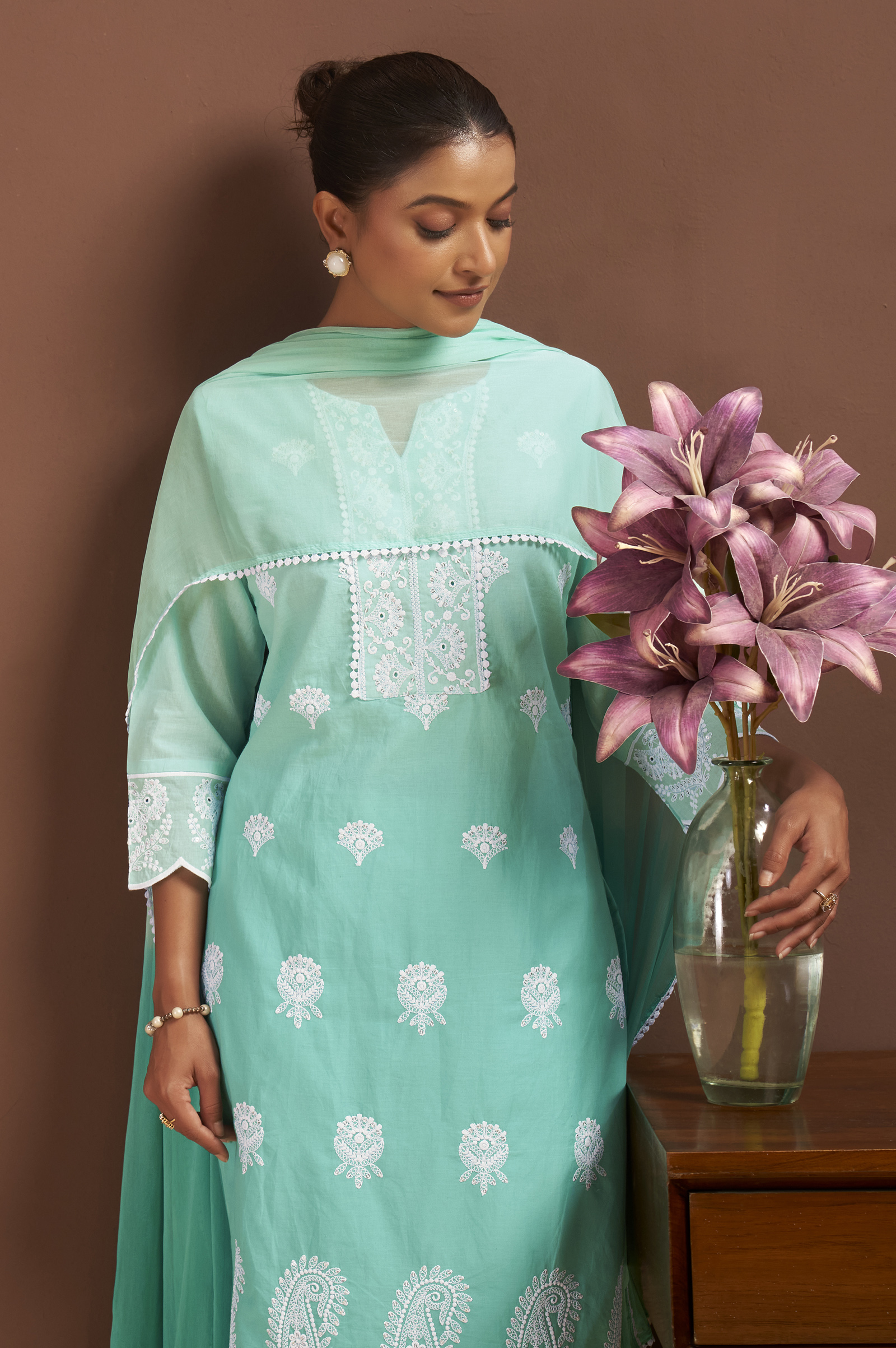 women-rama-pure-cotton-ethnic-motif-embroidered-kurta-pant-dupatta-set