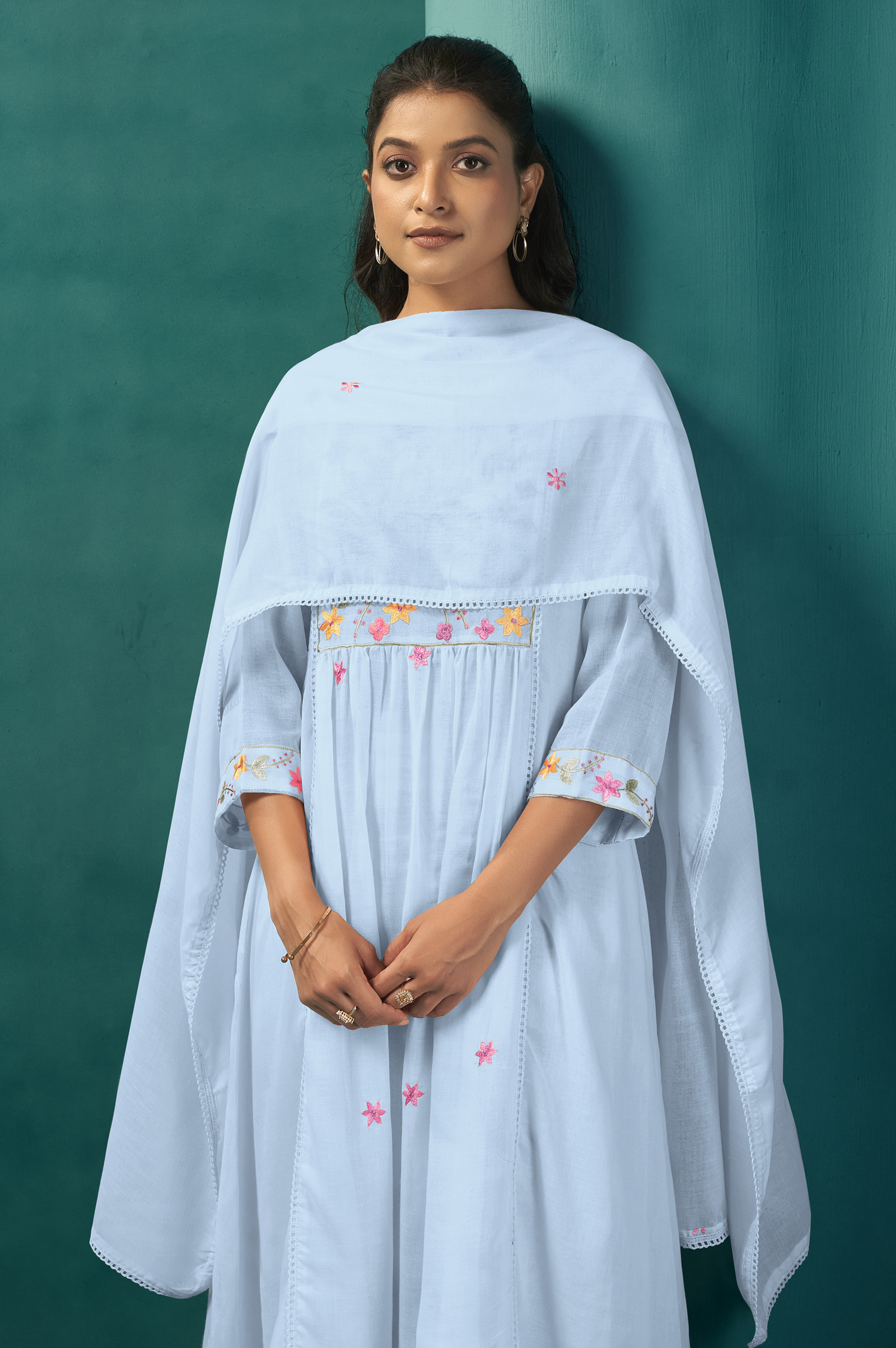 women-blue-cotton-birds-embroidered-kurta-pant-with-dupatta-set